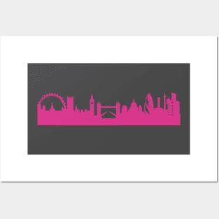 London skyline pink Posters and Art